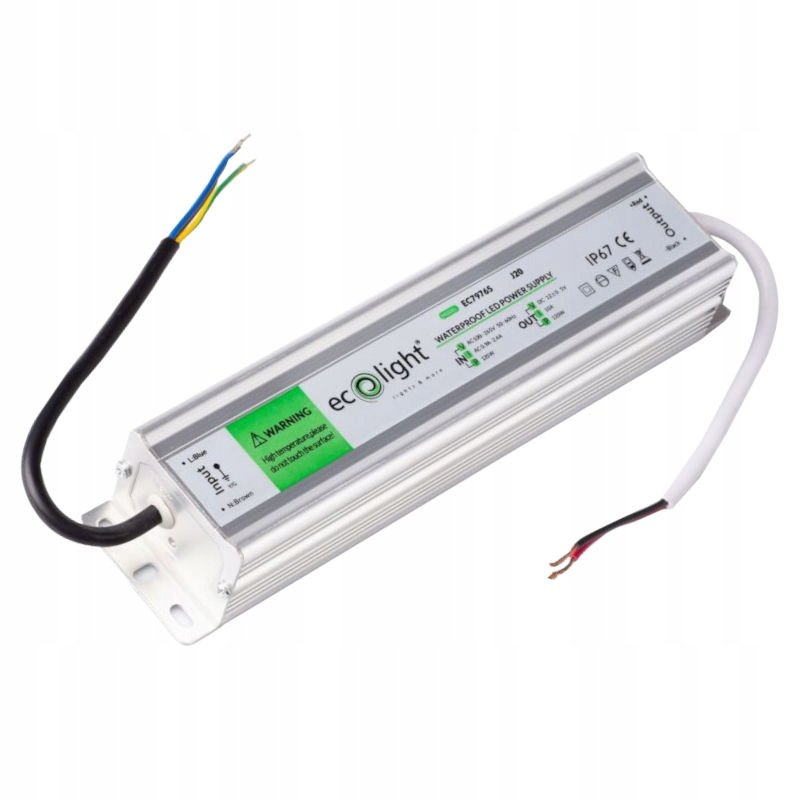 Ecolight Zasilacz do Taśm Led hermetyczny wodoodporny 120W 12V 10A IP67