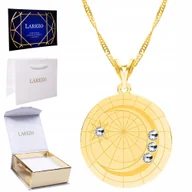 Naszyjniki - Złoty Naszyjnik 925 Blaszka z Księżycem Księżyc z Cyrkoniami Pozłacany 24K - miniaturka - grafika 1