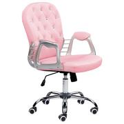 Fotele i krzesła biurowe - Krzesło biurowe regulowane ekoskóra różowe z kryształkami PRINCESS Lumarko! - miniaturka - grafika 1