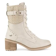 Botki damskie - Botki Mustang 1441-507-243 Biały - miniaturka - grafika 1