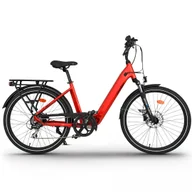 Rowery elektryczne - UB100 Ebike miejski Zasięg do 140 km Czerwony 26" - miniaturka - grafika 1