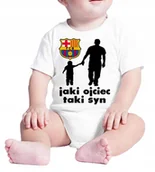 Body dla niemowląt - 2037 BODY DZIECIĘCE FC BARCELONA JAKI OJCIEC 80 - miniaturka - grafika 1