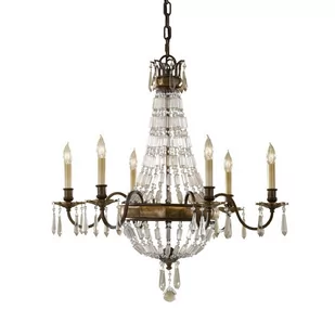 Elstead Lighting Bellini 6Lt Chandelier FE/BELLINI6 Elstead lampa wisząca stylowa świecznikowa FE/BELLINI6) - Lampy sufitowe - miniaturka - grafika 1