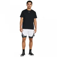 Spodnie sportowe męskie - Męskie spodenki do koszykówki Under Armour Curry Mesh - białe - UNDER ARMOUR - miniaturka - grafika 1