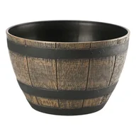 Donice - Donica BARREL 50 cm brąz ciemny - miniaturka - grafika 1