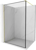 Ścianki i drzwi prysznicowe - Mexen Kioto ścianka prysznicowa Walk-in 60 x 200 cm, czarny wzór 8 mm, złota szczotkowana - 800-060-101-55-70 - miniaturka - grafika 1