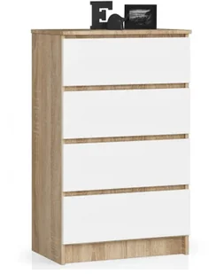 Skandynawska komoda z szufladami dąb sonoma + biały B1-H56 - Komody - miniaturka - grafika 1