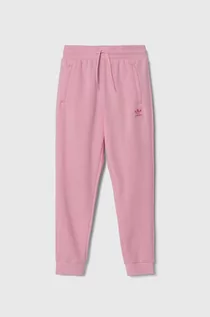Spodnie i spodenki dla dziewczynek - adidas Originals spodnie dresowe dziecięce kolor różowy gładkie - grafika 1