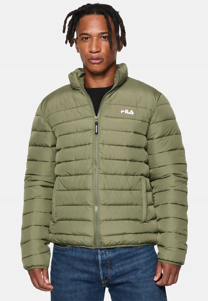 FILA KURTKA MĘSKA PIKOWANA ODCIEŃ KHAKI Z KAPTUREM XS 6FA