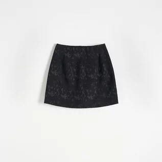 Spódnice - Reserved - Wzorzysta spódnica mini - Czarny - grafika 1