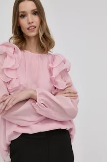 Bluzki damskie - Miss Sixty Sixty bluzka jedwabna damska kolor różowy gładka - grafika 1