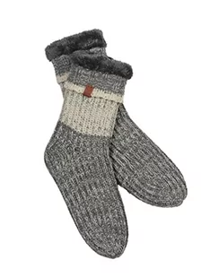 BICKLEY+MITCHELL Męskie skarpety typu stopki Chunky z faux-Fur Lining 1005-20-12-117, Linnen Twist, jeden rozmiar - Skarpetki męskie - miniaturka - grafika 1