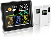 Stacje pogodowe - Bezprzewodowa stacja pogodowa Brandson z czujnikiem zewnętrznym, bezprzewodowa stacja pogodowa, kolorowy wyświetlacz, czujnik bezprzewodowy / czujnik zewnętrzny, zegar sterowany radiowo DCF, ciśnienie powietrza, prognoza pogody, barometr, budzik, alarm, drzemka - miniaturka - grafika 1