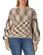 Swetry damskie - Sookie Damski sweter z dzianiny 12425321-SO01, brązowy wielokolorowy, XS/S, Brązowy, wielokolorowy., XS-S - miniaturka - grafika 1