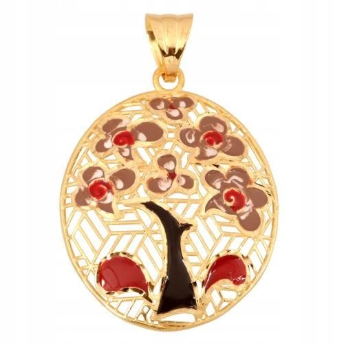 Złota Przywieszka Drzewo 585 3,2 g Rodium