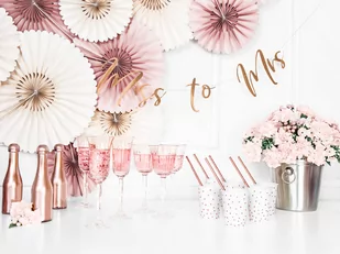 PartyDeco Baner "Miss to Mrs" różowo-złoty 76 cm GRL77-019R - Wesele i ślub - miniaturka - grafika 1