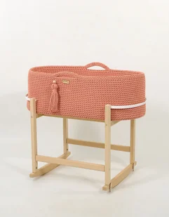 Kosz Mojżesza BOHO Handmade z kołyską - blush - Łóżeczka i kojce - miniaturka - grafika 1