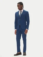 Garnitury - Lindbergh Garnitur 30-61040 Niebieski Slim Fit - miniaturka - grafika 1