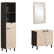 Meble łazienkowe - Zestawy łazienkowe z półką Wykończenie w kolorze białego prania - miniaturka - grafika 1