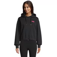 Bluzy damskie - FILA Damska bluza z kapturem BURDUR Cropped Hoody, Black Beauty, 4XL - miniaturka - grafika 1