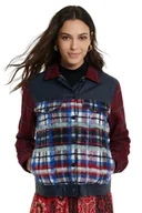 Kurtki damskie - Kurtka damska Desigual Ingrid krótka przejściowa w kratę-XL - miniaturka - grafika 1