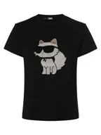 Koszulki i topy damskie - KARL LAGERFELD Koszulka damska Kobiety Bawełna czarny nadruk, XS - miniaturka - grafika 1