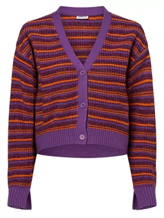 Swetry damskie - Noisy May - Kardigan damski  NMSelina, lila|wielokolorowy - grafika 1