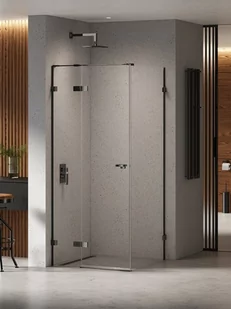 New Trendy Czarna kabina prysznicowa 100x90 lewa EXK-6159 Eventa Black Chrome - Kabiny prysznicowe - miniaturka - grafika 1