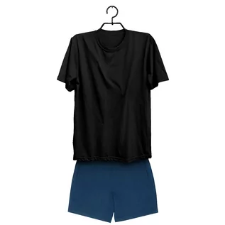 Piżamy męskie - Piżama męska, z modalem, rozmiar XL, czarna - grafika 1