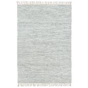 Dywany - vidaXL Ręcznie tkany dywanik Chindi, skóra, 160x230 cm, jasnoszary - miniaturka - grafika 1