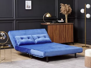 Sofa welurowa rozkładana 2-osobowa granatowa VESTFOLD - Sofy i kanapy - miniaturka - grafika 4