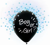 Urodziny dziecka - Balony urodzinowe Boy or Girl z niebieskim konfetti - 30 cm - 4 szt - miniaturka - grafika 1