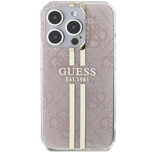 Etui Guess GUHCP15LH4PSEGP Apple iPhone 15 Pro hardcase IML 4G Gold Stripe różowy/pink - Etui i futerały do telefonów - miniaturka - grafika 4