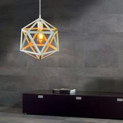 Lampy sufitowe - Polux Loftowa LAMPA wisząca DENMARK 307002 metalowa OPRAWA zwis KOSTKA kwadratowa klatka biała - miniaturka - grafika 1