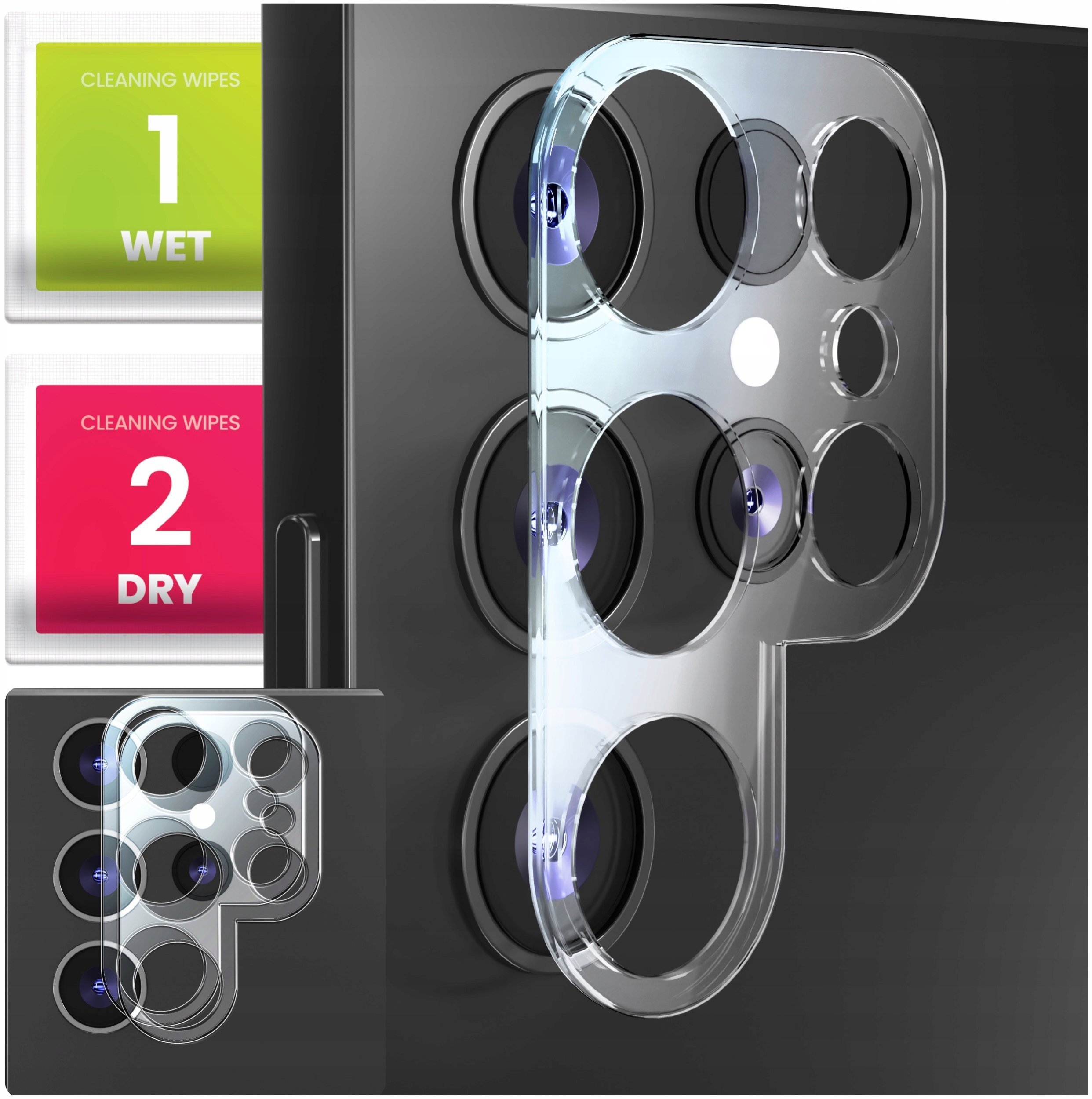 2-PAK Szkło Na Aparat Do Samsung Galaxy S23 Ultra Hartowane, Ochronne, 9H