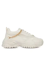 Półbuty damskie - DeeZee Sneakersy NF142 Beżowy - miniaturka - grafika 1