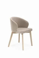 Krzesła - Flavio 5 krzesło tapicerowane beżowe nogi dąb sonoma - miniaturka - grafika 1