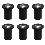 Lampy ogrodowe - QAZQA Zestaw 6 nowoczesnych zewnętrznych reflektorów naziemnych czarnych 35 mm regulowanych IP65 - Delux - miniaturka - grafika 1