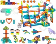 Klocki - Klocki Magnetyczne Tor Kulkowy 2W1 292El Tor Do Zbudowania Z Klocków Z Magnesami Klocki Magnesy - miniaturka - grafika 1