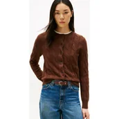 Swetry damskie - Tommy Hilfiger Wełniany kardigan | Regular Fit - miniaturka - grafika 1