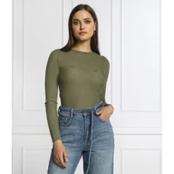Bluzki damskie - Patrizia Pepe Wełniana bluzka | Slim Fit - miniaturka - grafika 1