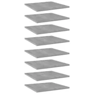 Meble modułowe i akcesoria - VidaXL Półki na książki, 8 szt., szarość betonu, 40x40x1,5 cm, płyta 805179 VidaXL - miniaturka - grafika 1