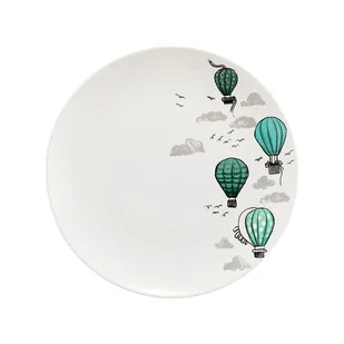 Talerz deserowy Balony 20 cm biało-zielony - Talerze - miniaturka - grafika 1