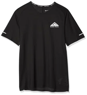 Nike Men's Top M Nk Df Trail Top Ss, Czarny/Biały, DV9305-010, L - Koszulki i topy damskie - miniaturka - grafika 1