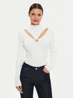 Swetry damskie - Morgan Sweter 241-MELINE Biały Slim Fit - miniaturka - grafika 1