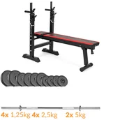 Ławki treningowe - SAPPHIRE Zestaw obciążeń Solid 31 kg z ławką xg025 - miniaturka - grafika 1