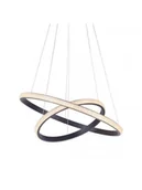 Lampy sufitowe - Leuchten Direkt Lampa wisząca LED Musa, 2 pierścienie, czarna - miniaturka - grafika 1