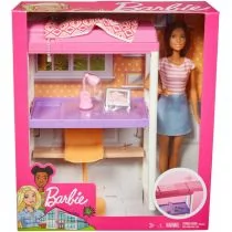 Mattel Barbie Sypialnia zestaw z lalką - Lalki dla dziewczynek - miniaturka - grafika 1