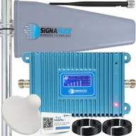 Wzmacniacze sygnału wifi - Zestaw Wzmacniacz Zasięgu Sygnału Telefonu Internetu Komórkowego GSM Blue LCD GSM980 + Antena T2 23dBi 10m + 1x Grzybek + Bat - miniaturka - grafika 1