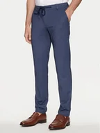 Spodnie męskie - Bugatti Chinosy 4036 56810A Niebieski Slim Fit - miniaturka - grafika 1